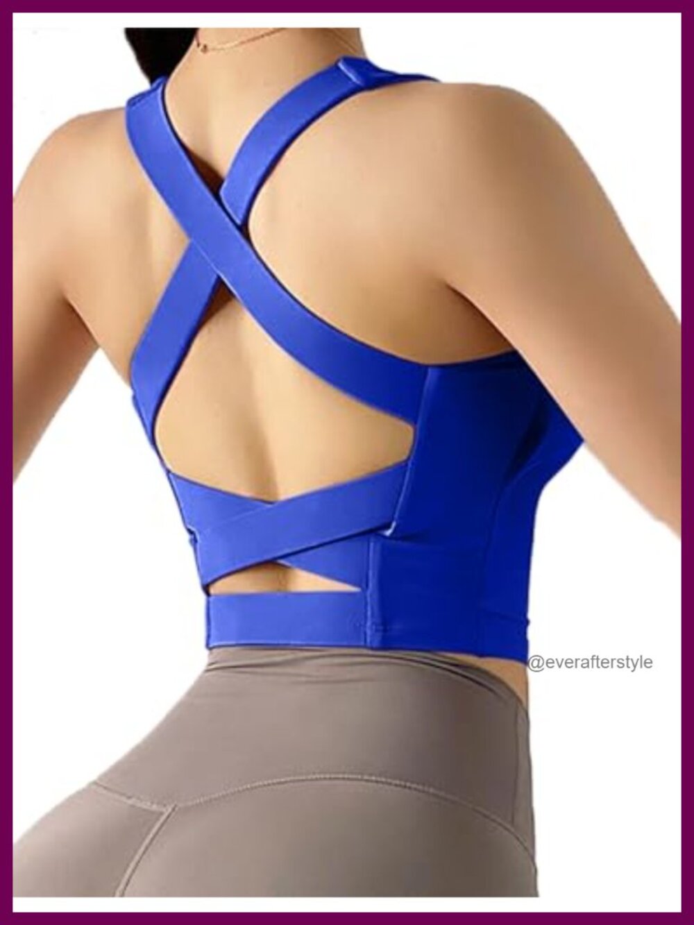 Strappy Criss Cross Back Sports Bra Padded Wireless Longline Workout Crop Tank